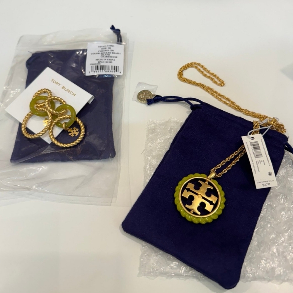 Tory Burch Authentic Necklace & Earring Bundle, BNWT - Picture 9 of 9